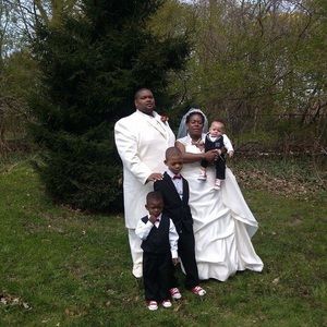 Plus size wedding gown with slip